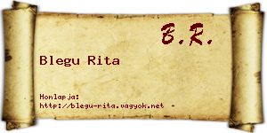 Blegu Rita névjegykártya